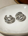 Stainless Steel Layered Cuff Earrings