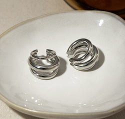 Stainless Steel Layered Cuff Earrings