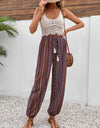 Tassel Printed High Waist Pants