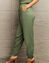 Tie Waist Long Pants with Pocket