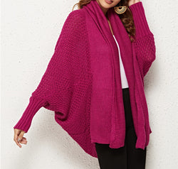 Open Front Batwing Sleeve Cardigan