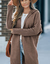 Open Front Longline Hooded Cardigan