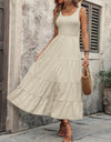 Smocked Scoop Neck Sleeveless Tank Dress