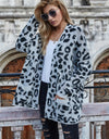 Leopard Longline Cardigan with Pockets