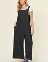 Double Take Full Size Texture Sleeveless Wide Leg Overall