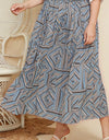 Plus Size Geometric Pleated Skirt