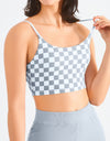 Breathable Checkered Sports Bra