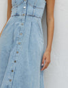 Sweetheart Neck Wide Strap Denim Dress