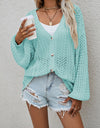 Openwork Button Front Cardigan