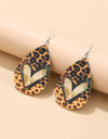 PU Leather Leopard Teardrop Earrings