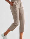 Elastic Waist Cropped Sports Pants