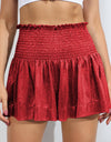 Glitter Smocked High-Waist Shorts