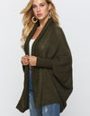 Open Front Dolman Sleeve Longline Cardigan