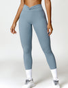 Twisted High Waist Active Pants with Pockets