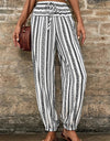 Printed Elastic Waist Pants