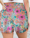 Floral Elastic Waist Shorts