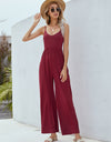 Adjustable Spaghetti Strap Jumpsuit with Pockets