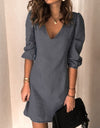 Full Size V-Neck Half Sleeve Dress