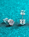 2 Carat Moissanite Rhodium-Plated Stud Earrings