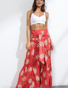 Printed High-Rise Tied Culottes