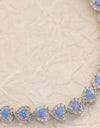 925 Sterling Silver Opal Heart Bracelet