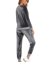 Round Neck Long Sleeve Loungewear Set with Pockets