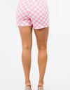 American Bazi High Waist Contrast Checkered Shorts