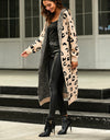 Leopard Hooded Cardigan with Pockets