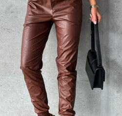 Smocked High Waist Pants with Pockets