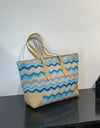 Chevron Straw Tote Bag