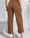 Buttoned  Straight Hem Long Pants