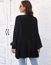 Open Front Dropped Shoulder Longline Cardigan