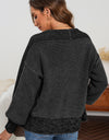 Waffle-knit Pocketed Open Front Cardigan