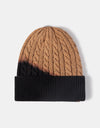 Contrast Tie-Dye Cable-Knit Cuffed Beanie