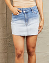 BAYEAS High Waisted Asymmetrical Ombre Mini Skirt