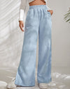 Slit Pocketed High Waist Wide Leg Pants