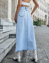 Raw Hem Denim Skirt