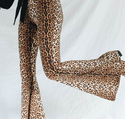 Leopard Print Flare Leg Pants