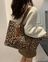 PU Leather Leopard Tote Bag