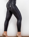 Full Size PU Leather Buttoned Leggings