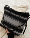 Striped Large Canvas Bag