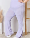 RISEN Full Size High Waist Ultra Soft Knit Flare Pants