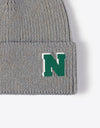 Letter N Patch Cuffed Knit Beanie