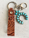 Turquoise Genuine Leather Key Chain