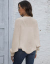 Bat Sleeve Open Front Short Cardigan
