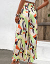 Printed Smocked Waist Wide Leg Pants