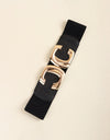 Zinc Alloy Buckle Elastic Wide Belt