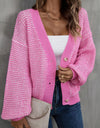 Heathered Lantern Sleeve Cardigan