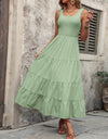 Smocked Scoop Neck Sleeveless Tank Dress