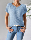 Round Neck Short Sleeve Knit Top